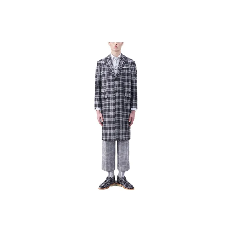 THOM BROWNE THOM BROWNE FW23 Early Autumn Collection Coats Men Medium Gray-2