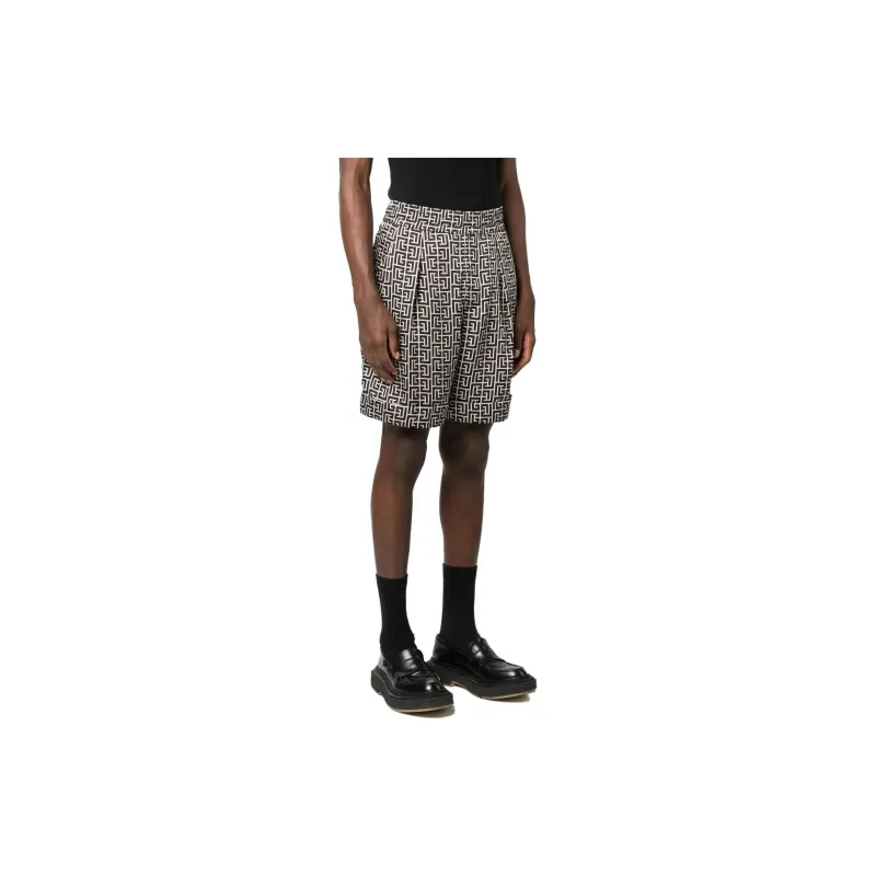 BALMAIN Monogram print Bermuda Shorts-3