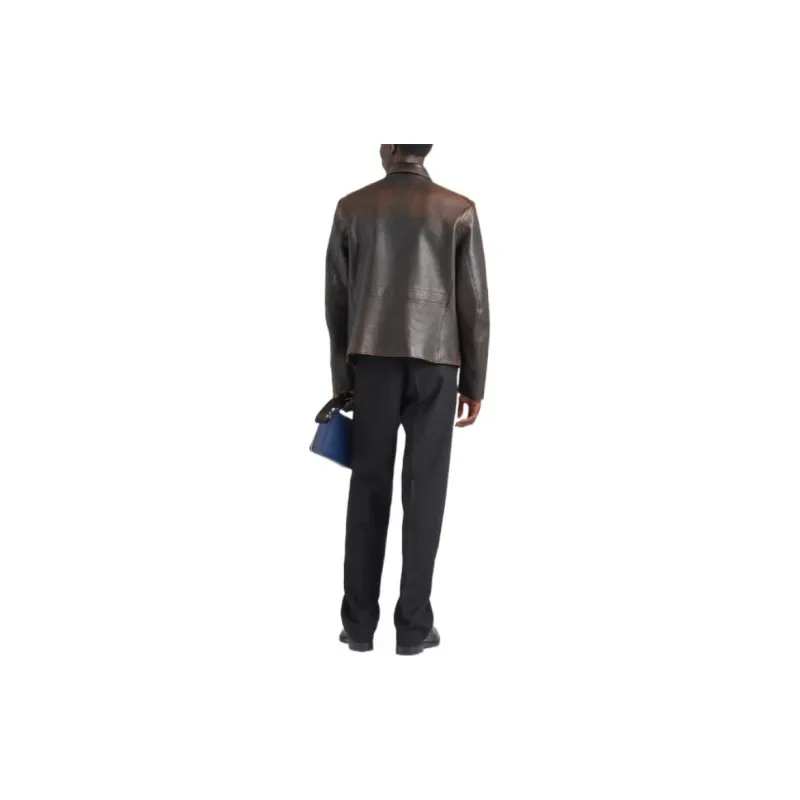 PRADA Leather Jackets Men Brown-2