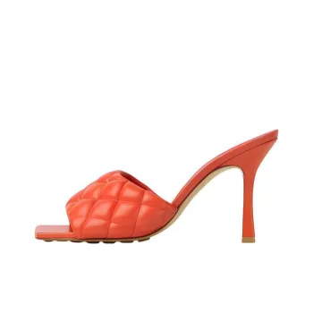 Bottega Veneta Padded Slip Resistant Slide Slippers Women's Orange Red