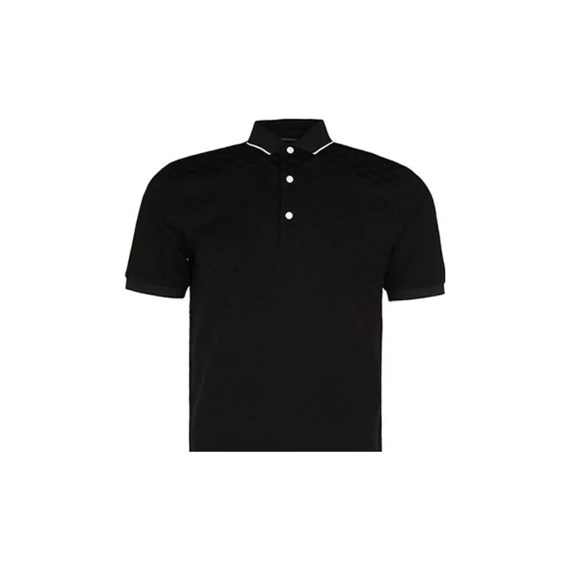 EMPORIO ARMANI Logo Embroidered Short Sleeved Polo Shirt-3