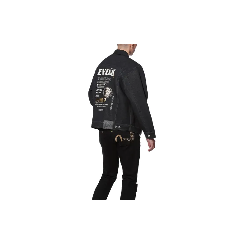 EVISU Denim Jackets Men Black-3