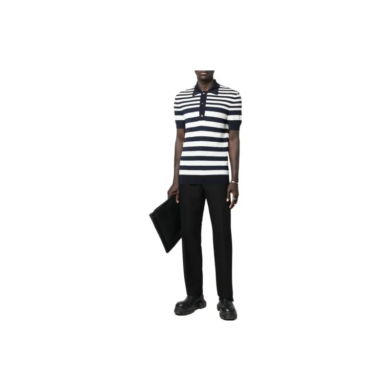 BALMAIN Polo Shirts Men Black/White-1