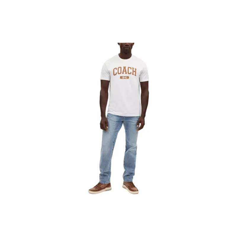 COACH Varsity T Shirt In Organic Cotton T Shirt Men's White-1