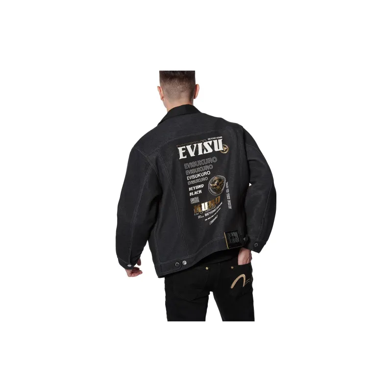 EVISU Denim Jackets Men Black-4
