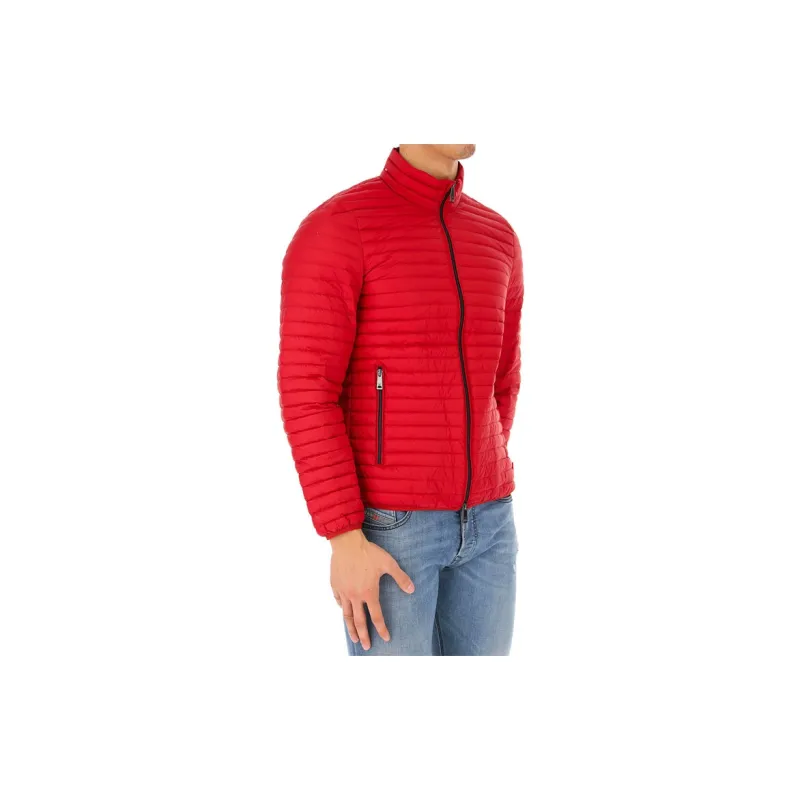 EMPORIO ARMANI Solid Color Stand Collar Cropped Down Jacket Men's Red-5