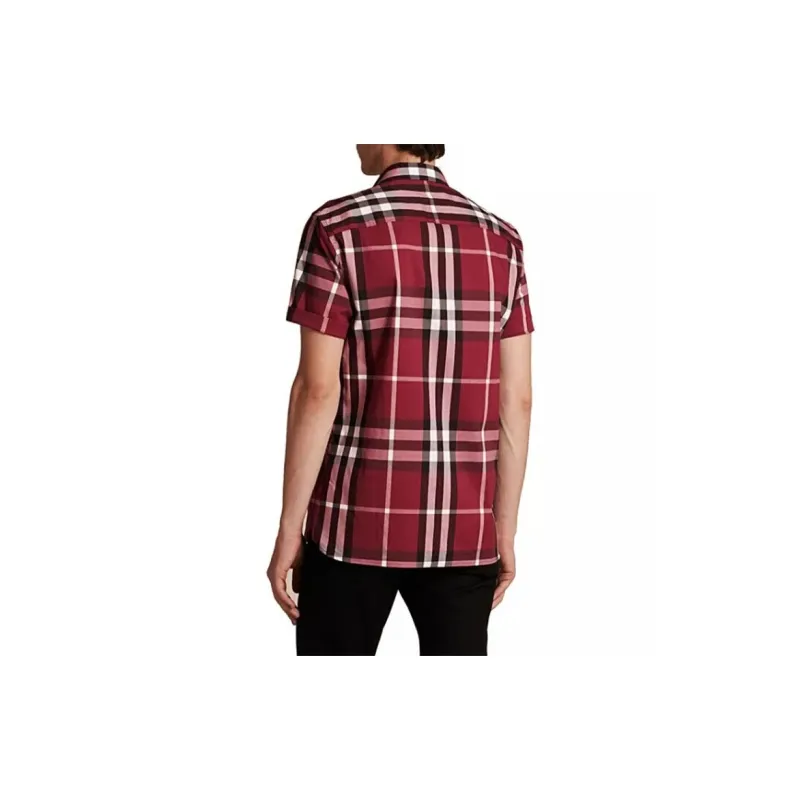 Burberry Shirts Men Red-2