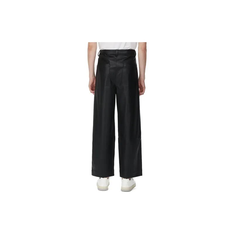 FIVE CM Wide Leg Casual Pants Men's Black-2