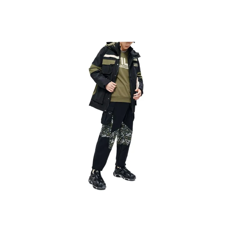 White Mountaineering X FILA FUSION White Mountaineering Puffer Jackets Men Black-1