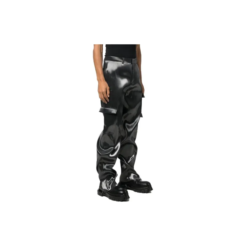 HELIOT EMIL Liquid Metal Straight leg Cargo Trousers-3