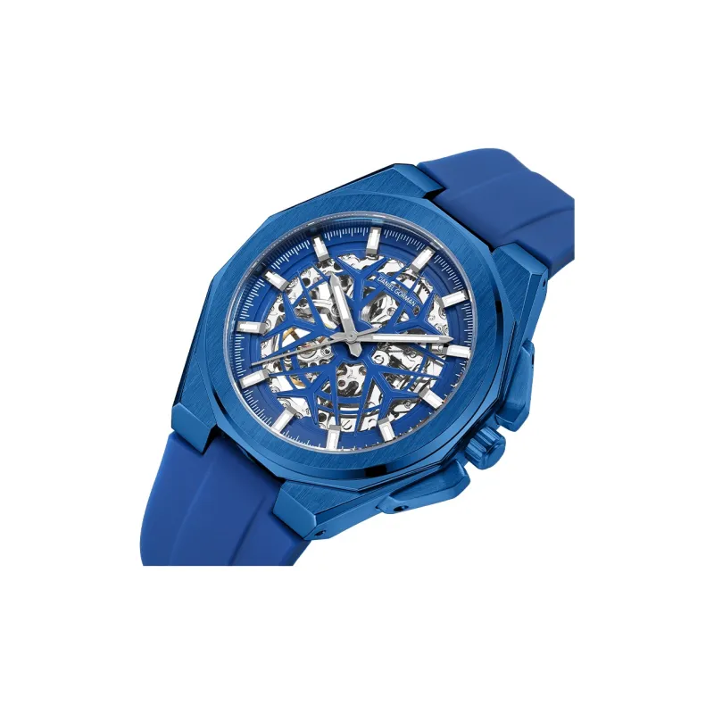 DANIEL GORMAN Daniel Golman Watch For Men Mechanical Movement Silicone Strap Watch Men's Watches Blue Dial-2