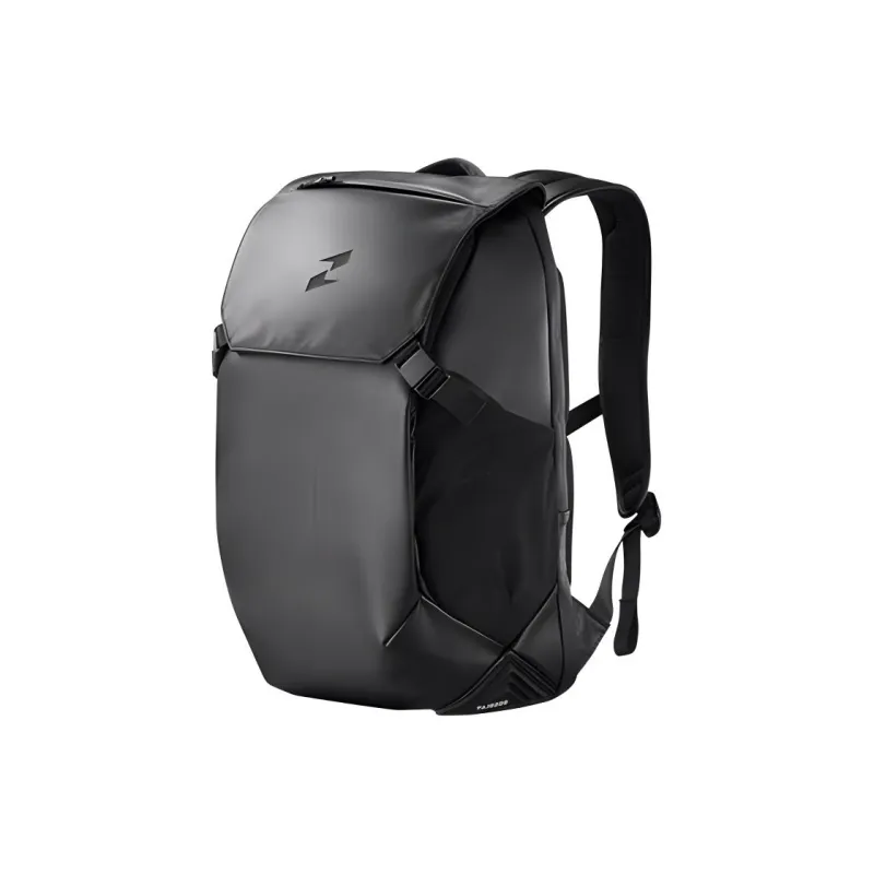 TAJEZZO PVC With Textile Backpack Large Size Unisex Black-1
