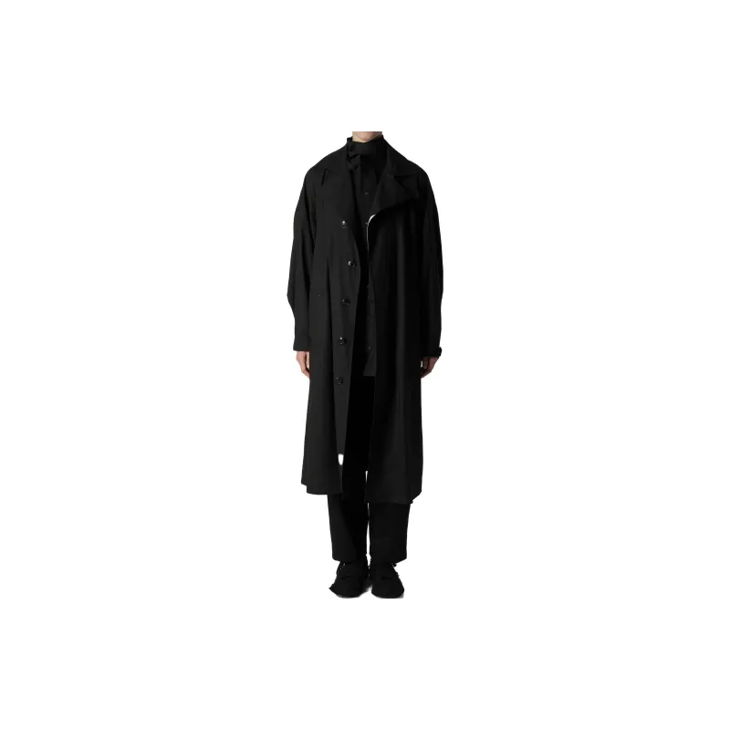 Yohji Yamamoto Belted Cotton Trench Coat-3