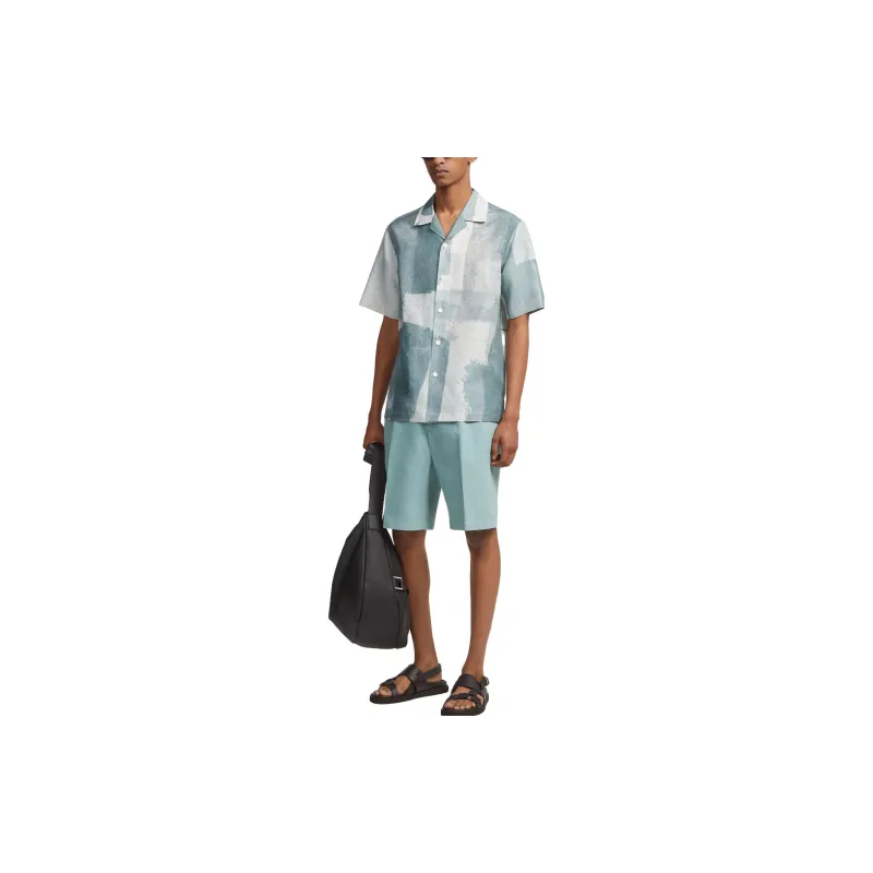 Zzegna Casual Shorts Men Aqua Green-3
