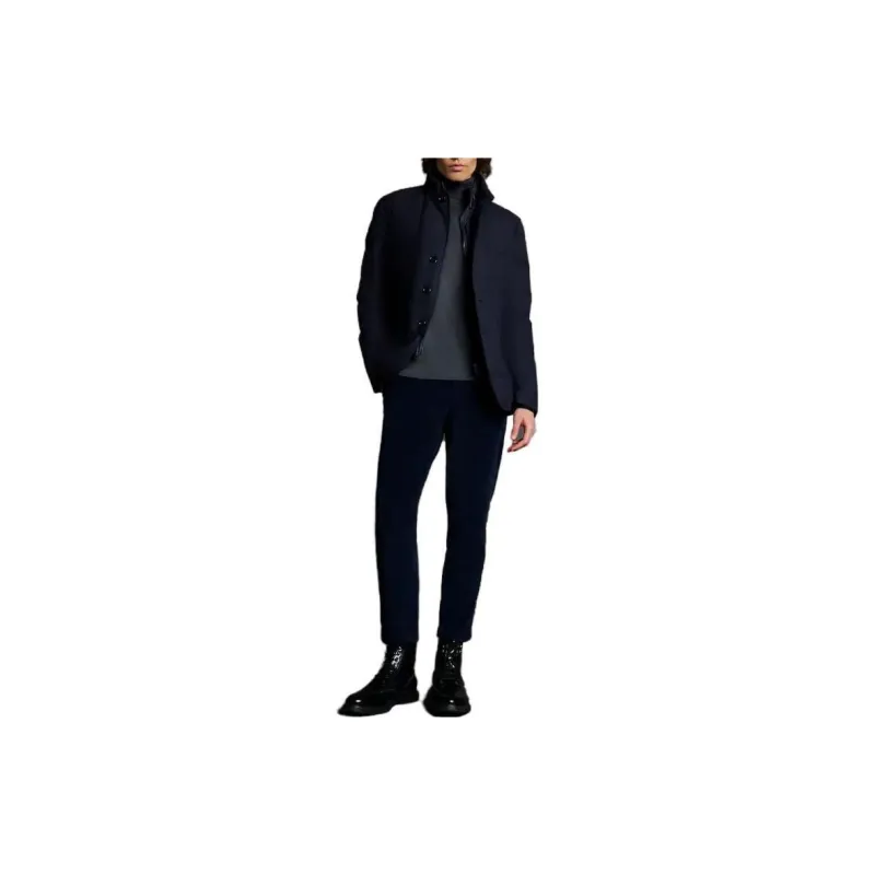 FAY High-Neck Quilted Straight Hem Jacket-1