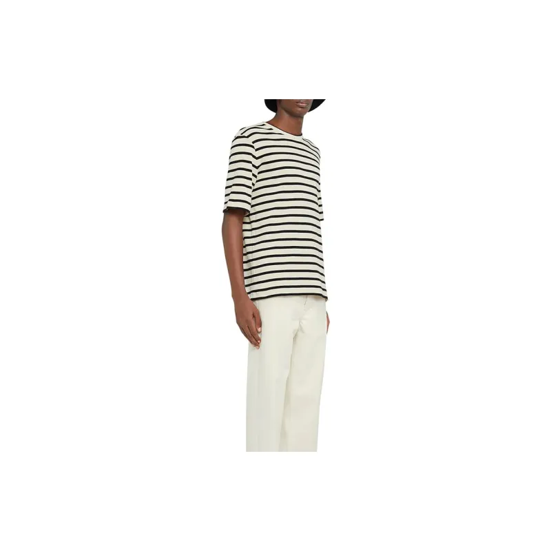 JIL SANDER + Striped Crewneck T Shirt-4