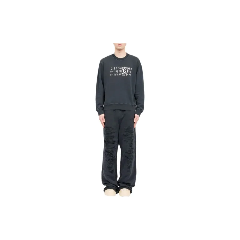 MM6 Maison Margiela Numbers-Printed Crewneck Sweatshirt-1