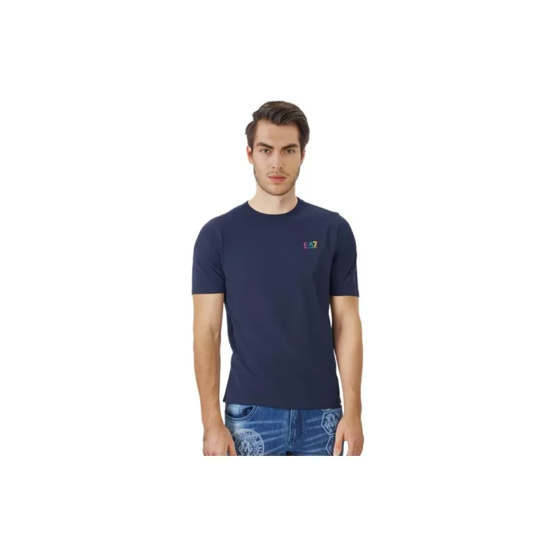 EMPORIO ARMANI EA7 SS23 Drop Shoulder Sleeve T Shirt Men's Navy-4