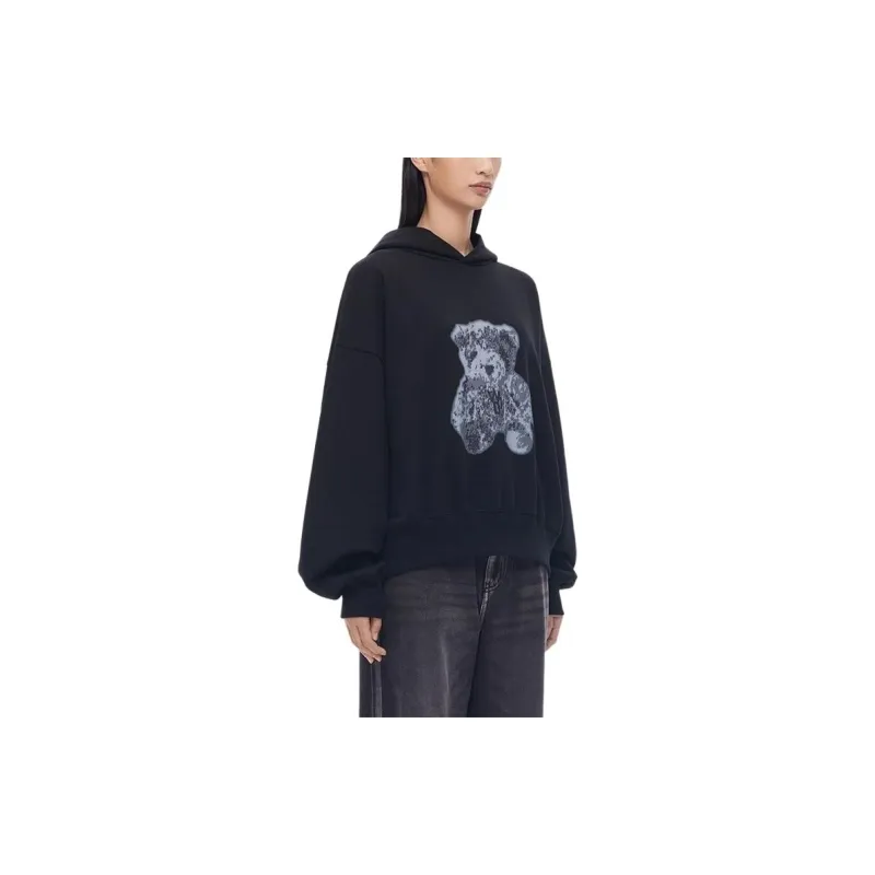 WE11DONE Teddy Bear print Cotton Hoodie-3