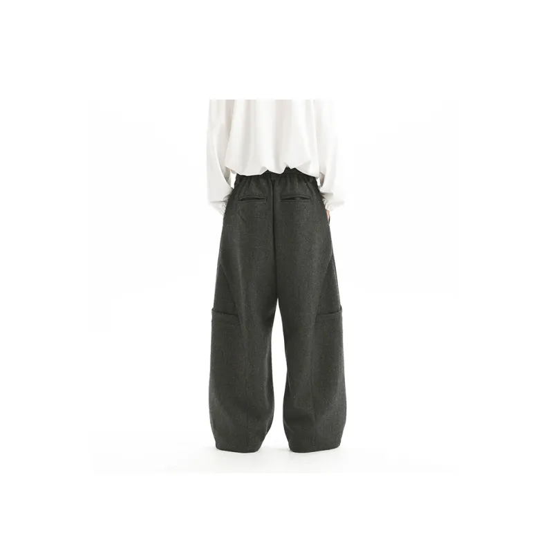 UNVESNO Casual Pants Unisex Honeycomb Grain Black-3