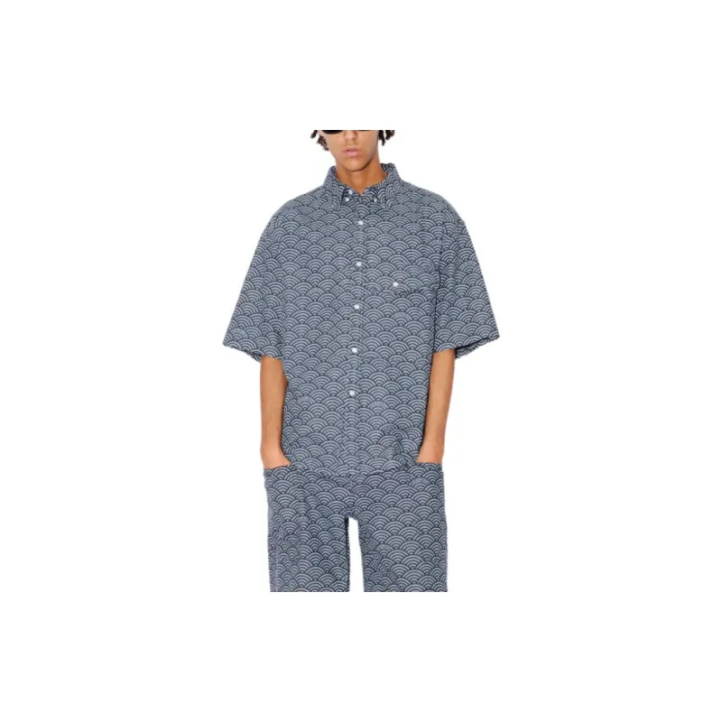 KENZO Seigaiha Short Sleeve Shirt-3