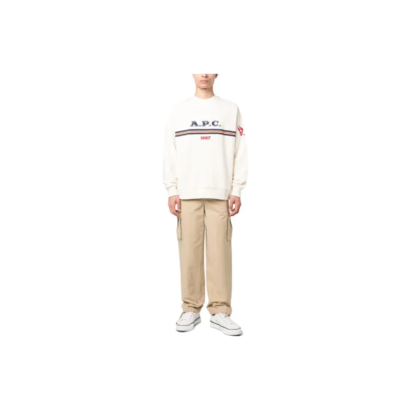A.P.C Logo Printed Crewneck Sweatshirt-1