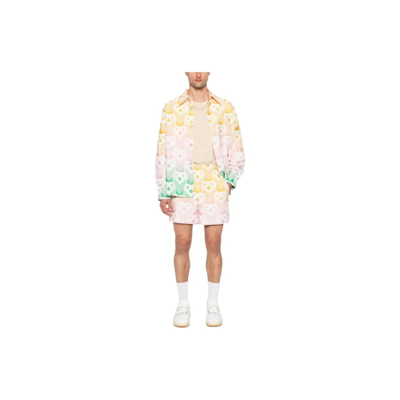 CASABLANCA Monogram Effect Elastic Waist Shorts-1