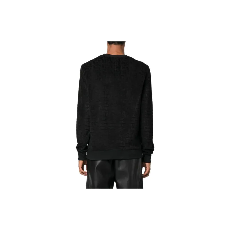 BALMAIN Monogram Velvet Sweatshirt-2