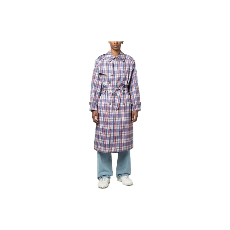 Vetements Check pattern Double breasted Trench Coat-1