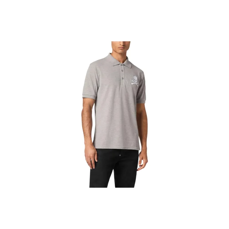 PHILIPP PLEIN Skull embroidered Cotton Polo Shirt-3
