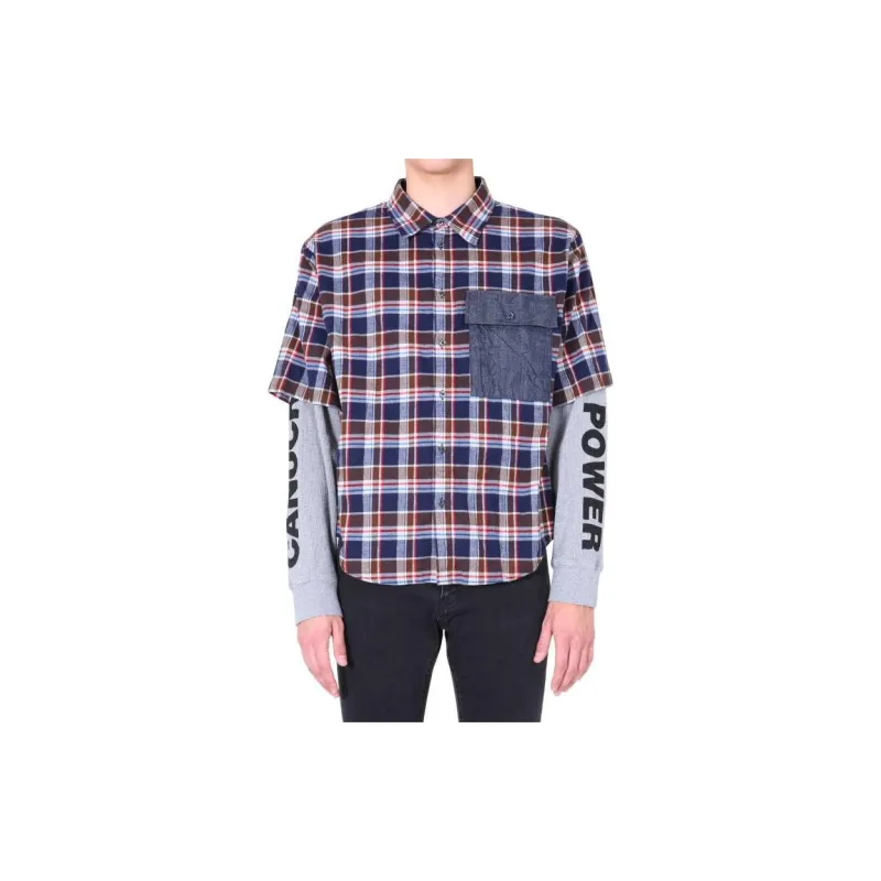 DSQUARED 2 Contrast Pocket Detail Layered Check Shirt-2