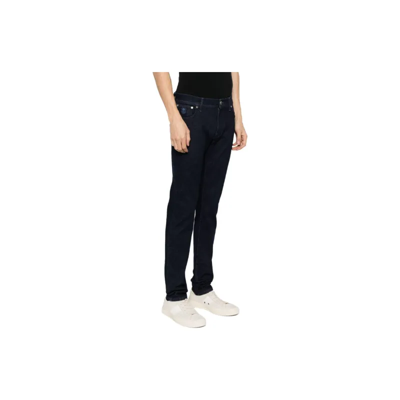 Corneliani Logo appliqué Straight leg Jeans-3