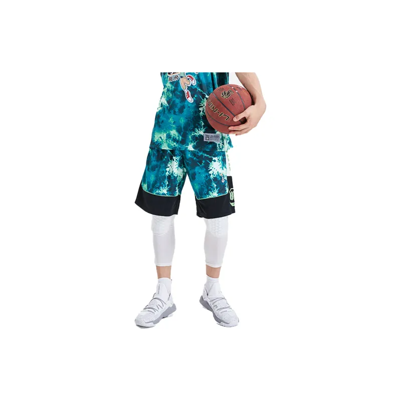 Disney X LINING Basketball Shorts Men Green Ice Texture All Over Print-3