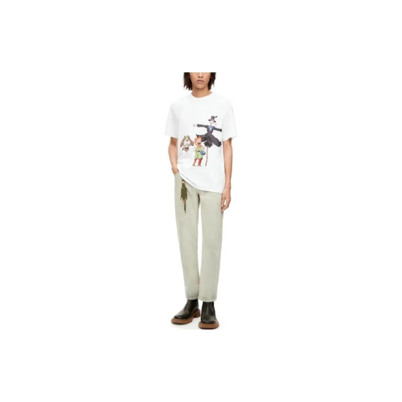 LOEWE x HAERDEYIDONGCHENGBAO,LIANMINGKUAN SS23 T Shirt Unisex White-1