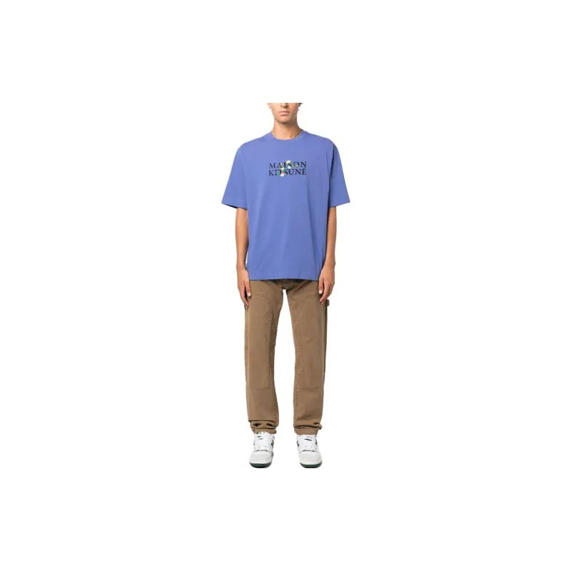 Maison Kitsune T Shirts Men Purple-1