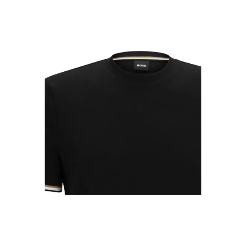 HUGO BOSS Stripe Trim Crewneck T Shirt-5