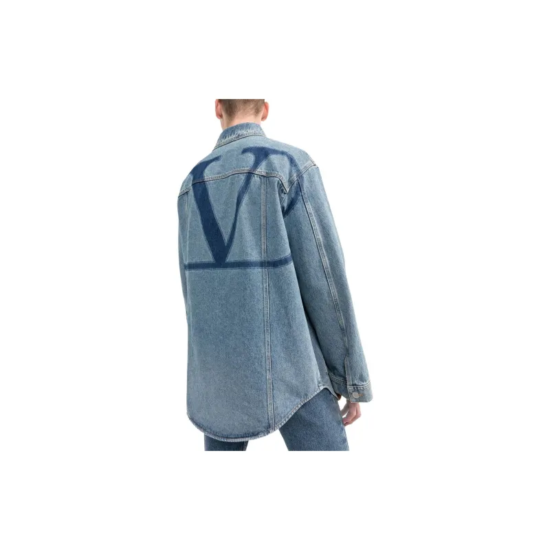 Valentino Denim Jackets Men Blue-3