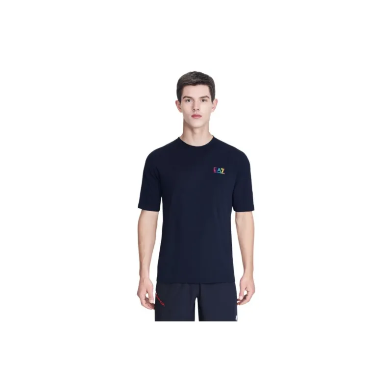 EMPORIO ARMANI EA7 SS23 Drop Shoulder Sleeve T Shirt Men's Navy-6