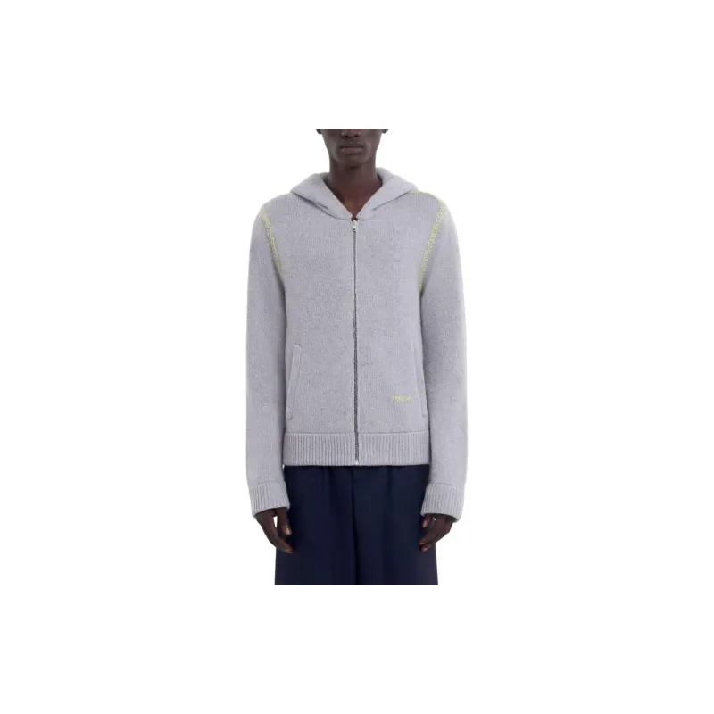 MARNI Logo Embroidered Zipped Cardigan-1