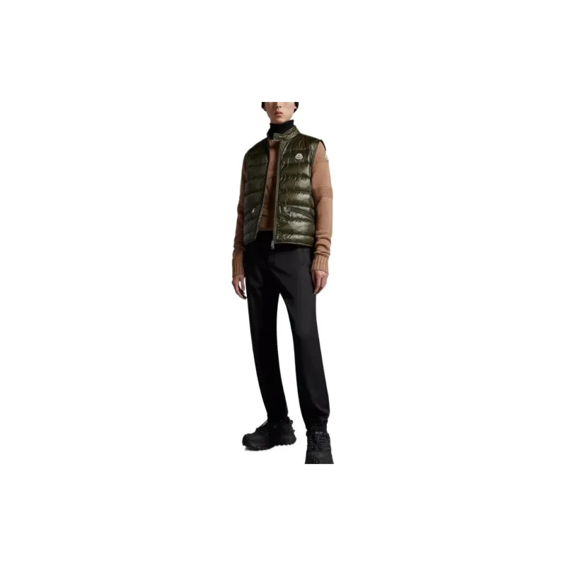 Moncler Gui Series Vests Men Dark Green-3