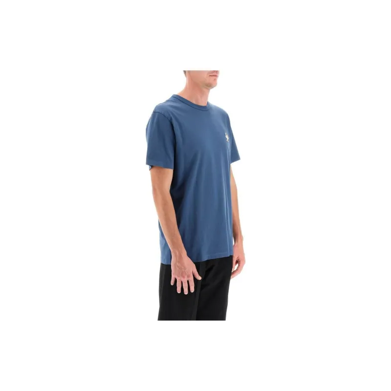 Maison Kitsune T-Shirts Men Blue-1