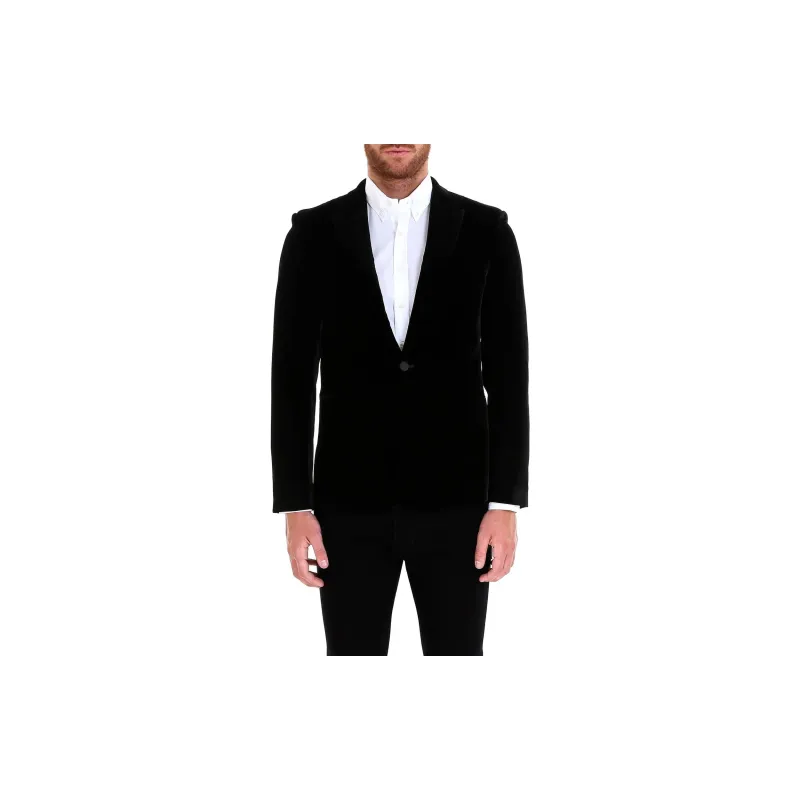SAINT LAURENT Velvet Long Sleeved Blazer-4