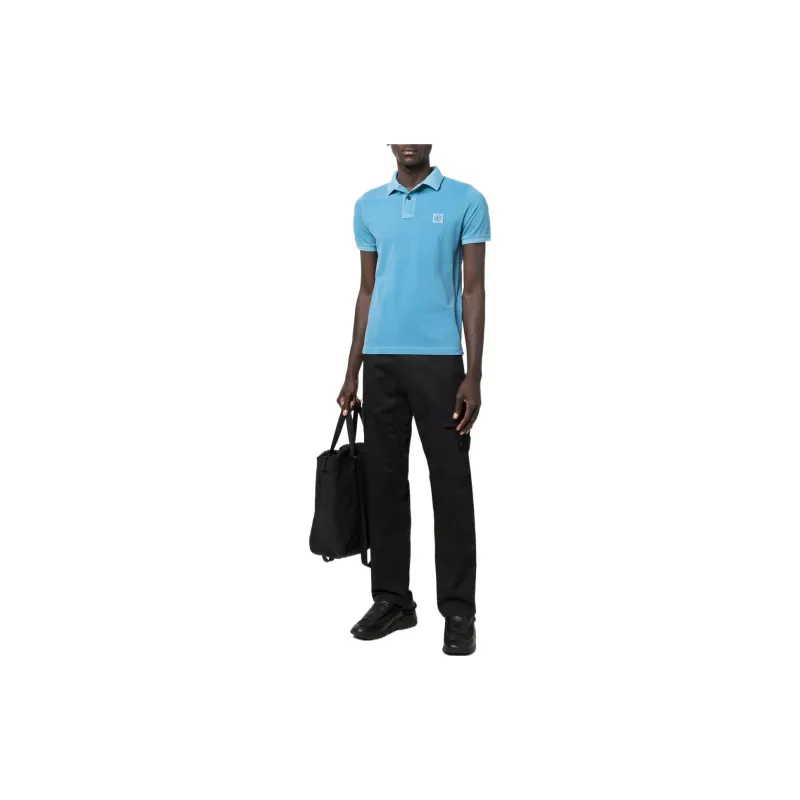 STONE ISLAND Polo Shirts Men Sky Blue-1