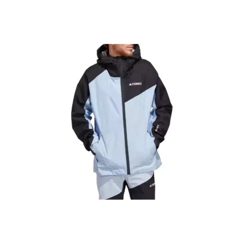 Adidas Hiking Waterproof And Windproof Windbreaker Jacket Men's Light Pink Blue/Black-1