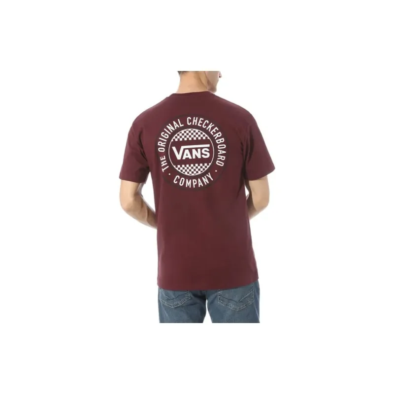 Vans Checker Circle T-Shirts Men Brown Red-2