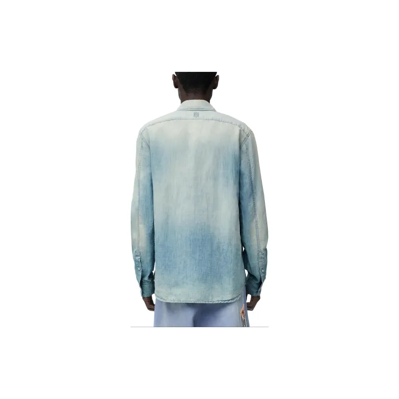 LOEWE FW24 Shirt Men's Bleached Indigo-3