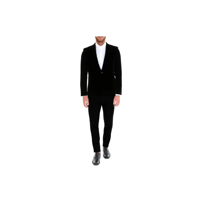 SAINT LAURENT Velvet Long Sleeved Blazer-2