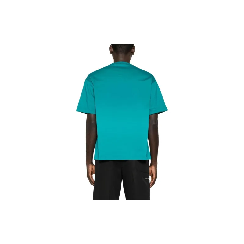 Roberto Cavalli SS24 Drop Shoulder Sleeve T-Shirt Men's Turquoise-2