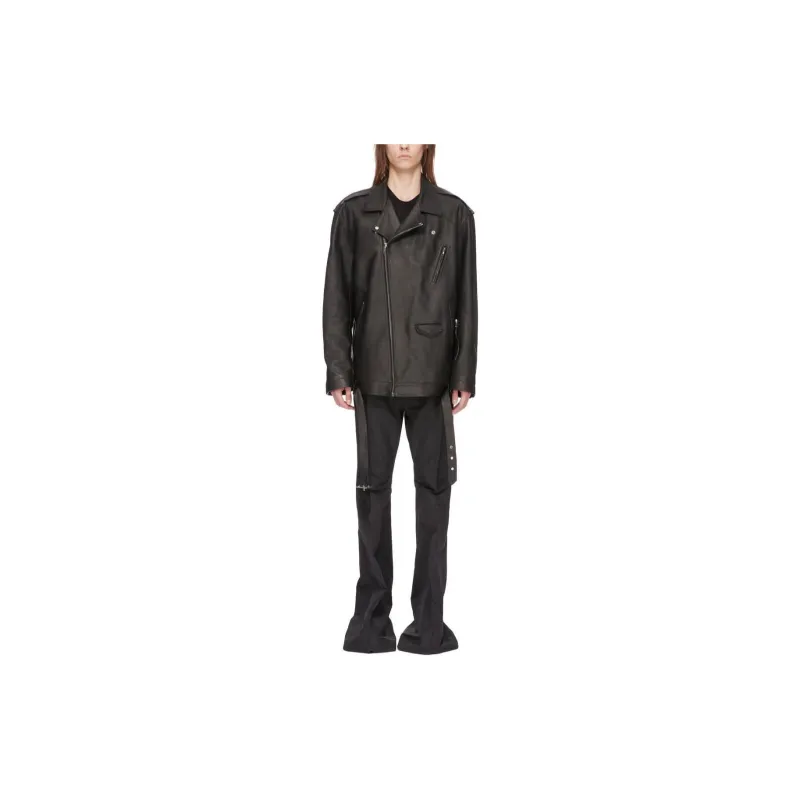 RICK OWENS Luke Stooges Zip up Leather Jacket-2