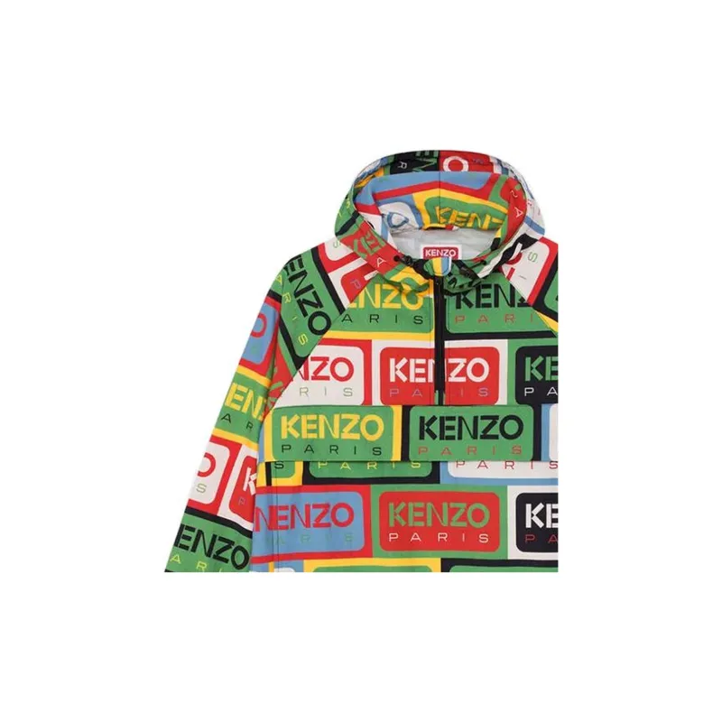KENZO Labl print Half zip Windbreaker-5